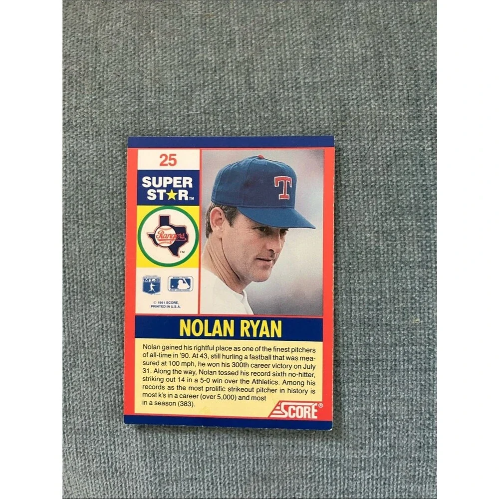 1991 Score Texas Rangers Baseball Card Trading Card